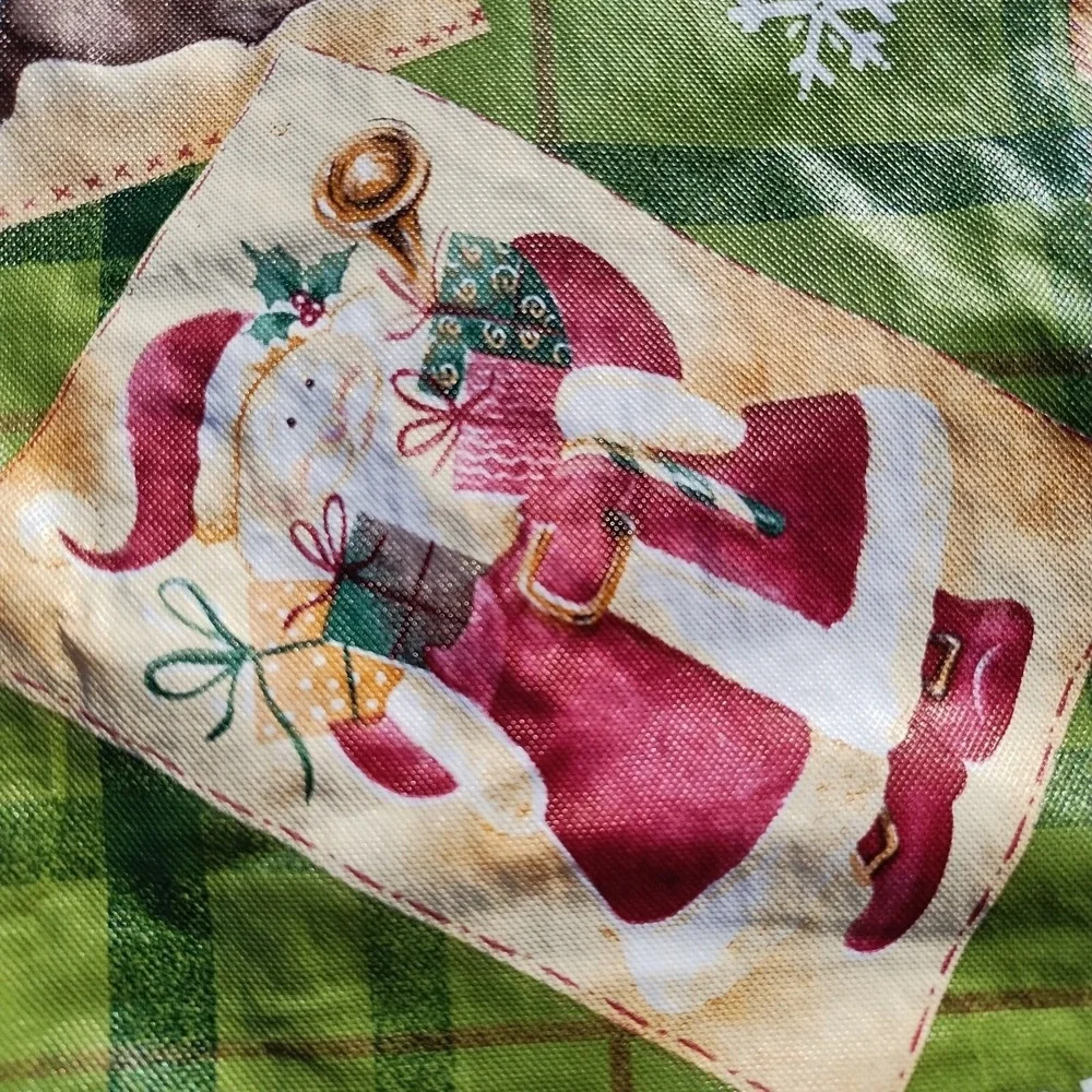 Vinyl Flannel Back Christmas Tablecloth 70